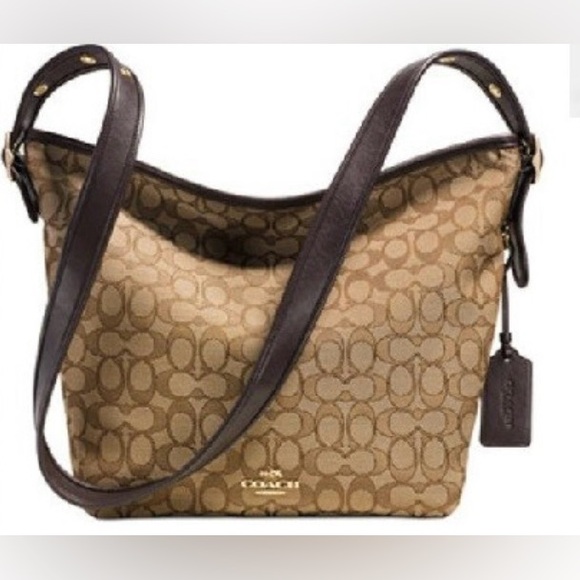 Coach Handbags - Coach Tan and Brown Signature Shoulder Bag 36314